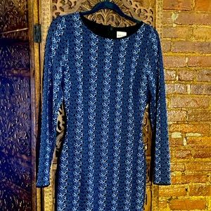 New Reiss Avril Bodycon Blue Crochet Dress
